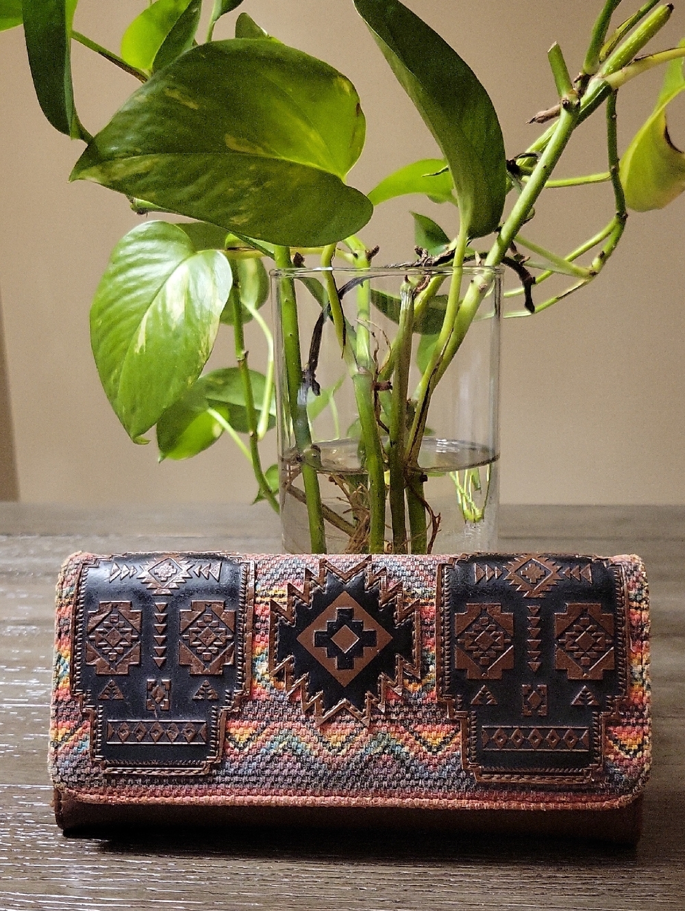 Loungefly Multicolor Aztec Woven Wallet with Brown Accents